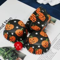 100 Pcs Pumpkin Monster Halloween Cupcake Baking Liner
