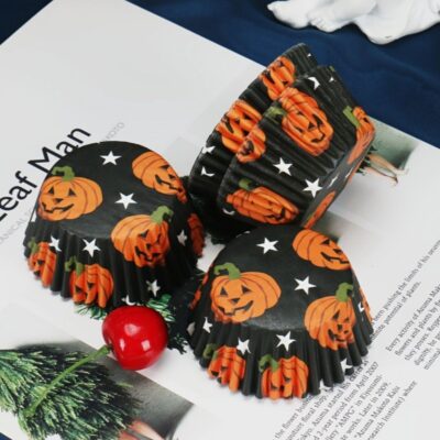 100 Pcs Pumpkin Monster Halloween Cupcake Baking Liner