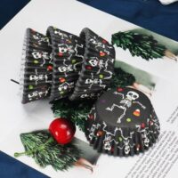 100 Pcs Skeleton Halloween Cupcake Baking Liner