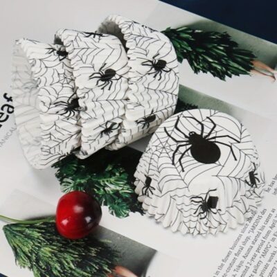 100 Pcs Spider Halloween Cupcake Baking Liner