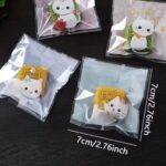 100 pcs Mini Cartoon Cat Candy Cookie Plastic Bag