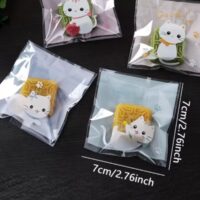 100 pcs Mini Cartoon Cat Candy Cookie Plastic Bag