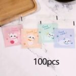 100 pcs Mini Cartoon Cat Candy Cookie Plastic Bag