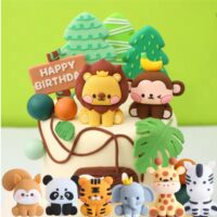 11 Pcs Jungle Safari Animal Cake Topper