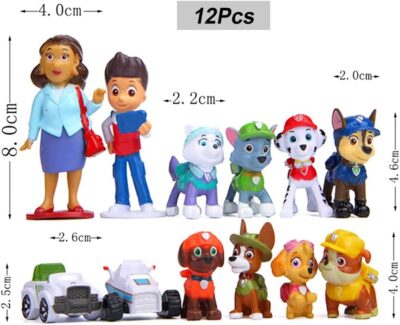 12 Pcs Set Paw Patrol Cake Topper