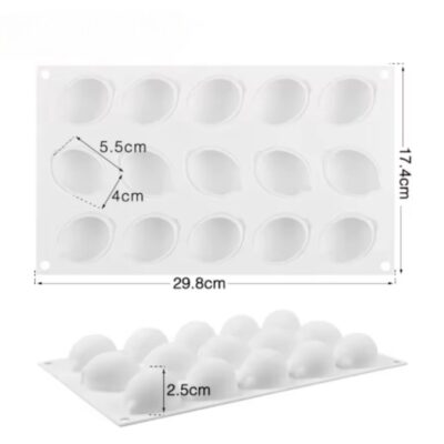 15 Cavity Lemon Fruit Mousse Cake Silicone Baking Pan (2)