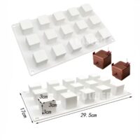 15 Cavity Square Cube Mouse Silicone Mold