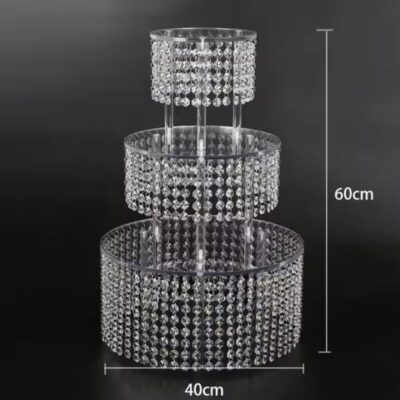 3 Tier Acrylic Crystal Wedding Cake Stand (2)