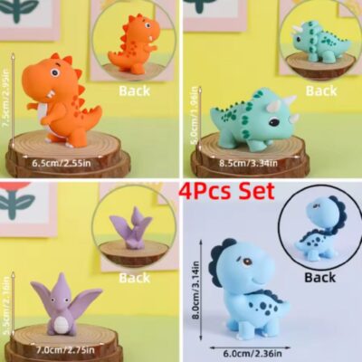 4 PcsSet Dinosaur Cake Topper