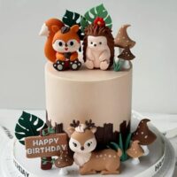 5 pcsSet Woodland Animals Cake Topper