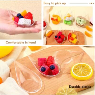 50 Pcs Set Plastic Dessert Spoons