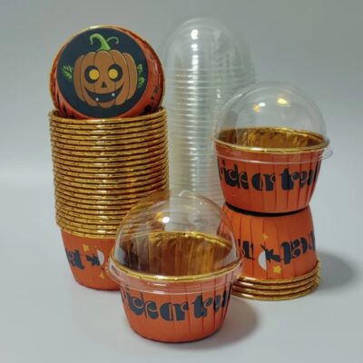 50 Pcs Spooky Pumpkin Halloween Cupcake Baking Liner