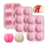6 Cavity Brain Mousse cake Silicone Baking Pan
