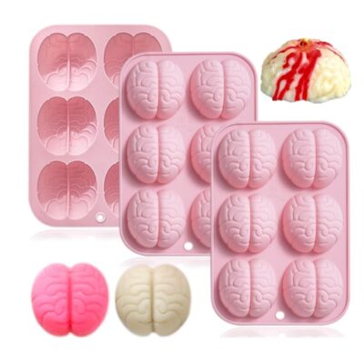 6 Cavity Brain Mousse cake Silicone Baking Pan