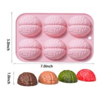 6 Cavity Brain Mousse cake Silicone Baking Pan (2)