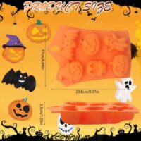 6 Cavity Pumpkin, Ghost, Bat Mousse cake Silicone Baking Pan
