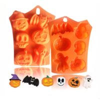 6 Cavity Pumpkin, Ghost, Bat Mousse cake Silicone Baking Pan