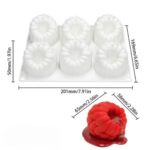 6 Cavity Raspberry Mousse Cake Silicone Baking Pan