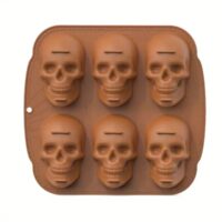 6 Cavity Skull Halloween Silicone Mold