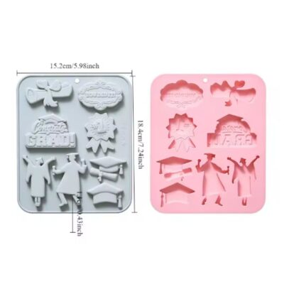 8 Cavity Graduation Chocolate Candy Silicone Mold