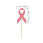 8 Pcs Breast Cancer Awareness Ribbon Cupcake Topper