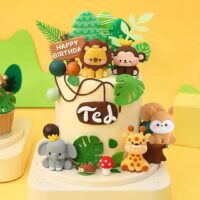 8 Pcs Jungle Safari Animal Cake Topper