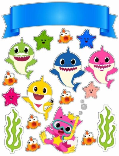 Baby shark cake topper