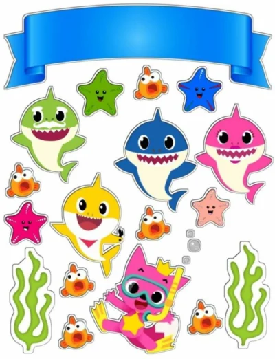 Baby shark cake topper