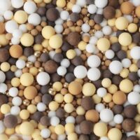 Brown & Yellow & White & Gold Sugar Pearls Sprinkles 100g