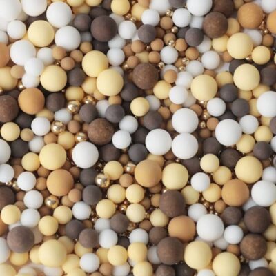 Brown & Yellow & White & Gold Sugar Pearls Sprinkles 100g