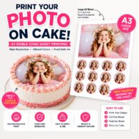 Edible Photo Printing on Sugar Paper – A3 Icing Sheet for Cakes