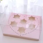 Heart Shape Cupcake Box 6 Holes