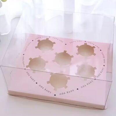 Heart Shape Cupcake Box 6 Holes