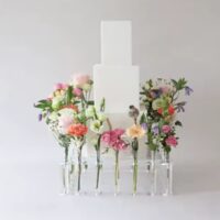 Square Floral wedding Cake Stand 35x35 cm