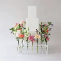 Square Floral wedding Cake Stand 35x35 cm