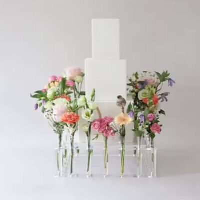 Square Floral wedding Cake Stand 35x35 cm