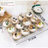 Transparent Cupcake Box with Window 12 Holes (2)