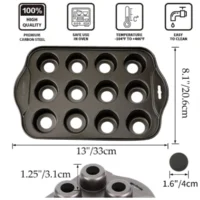 12 Cavity Removable Base Mini Cupcake Pan