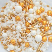 Gold White Mix Rods Sugar Pearl Sprinkles