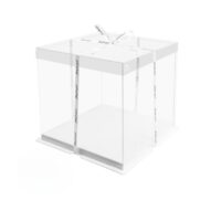Transparent Square Cake Box 30x30x45 cm