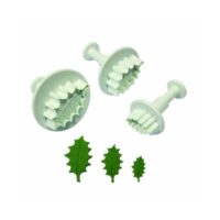 3 Pcs Set Veined Holly Leaf Plunger Cutter