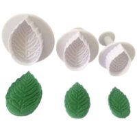 3 Pcs Set Veined Rose Plunger Cutter