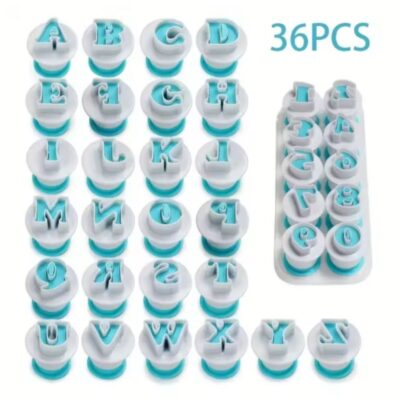36 Pcs Set Uppercase Alphabet Numbers Plunger Cutter