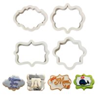 4 Pce Set Frame Shaped Cookie Fondant Cutters