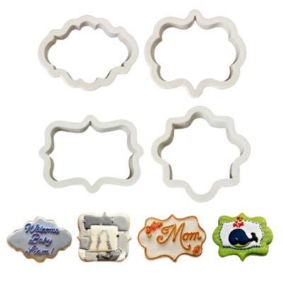 4 Pce Set Frame Shaped Cookie Fondant Cutters