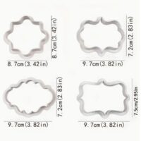 4 Pce Set Frame Shaped Cookie Fondant Cutters