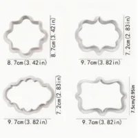 4 Pce Set Frame Shaped Cookie Fondant Cutters