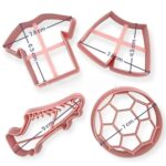4 Pcs Set Football Cookie Fondant Cutters