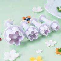 4 Pcs Set Plum Blossom Flower Plunger Cutter