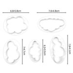 5 Psc Set Cloud Cookie Fondant Cutters